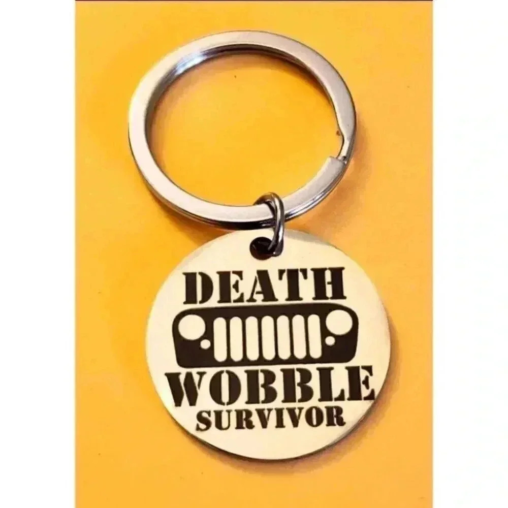 Jeep car auto Death Wobble Survivor Keychain